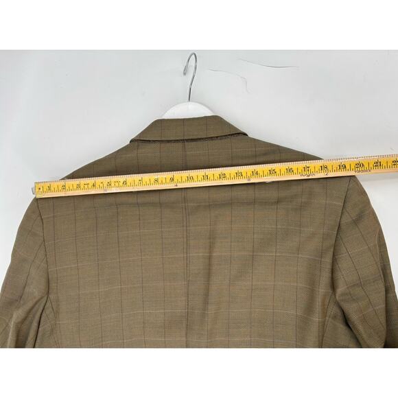Vintage Marzotto Sartoriale Suit Jacket Mens 44 Brown Plaid Two Button Pockets - Picture 13 of 16